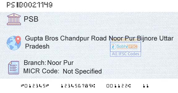 Punjab And Sind Bank Noor PurBranch 