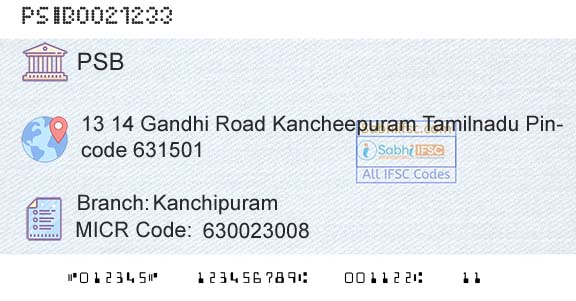 Punjab And Sind Bank KanchipuramBranch 