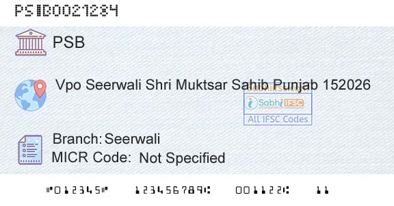 Punjab And Sind Bank SeerwaliBranch 