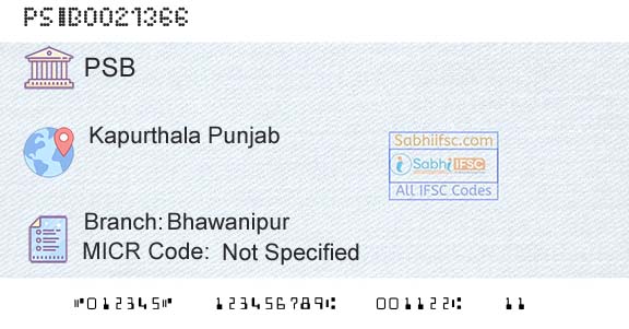 Punjab And Sind Bank BhawanipurBranch 