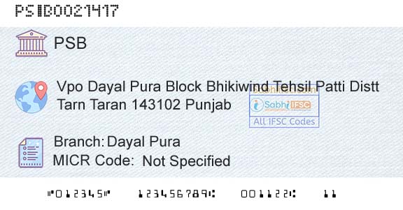 Punjab And Sind Bank Dayal PuraBranch 