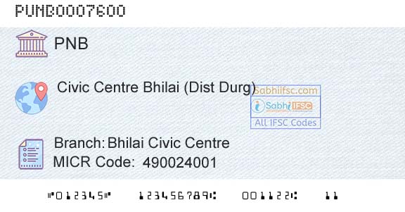 Punjab National Bank Bhilai Civic CentreBranch 