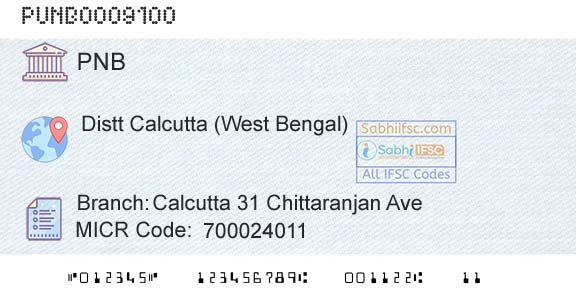 Punjab National Bank Calcutta 31 Chittaranjan Ave Branch 