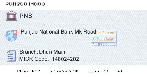Punjab National Bank Dhuri MainBranch 