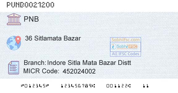 Punjab National Bank Indore Sitla Mata Bazar DisttBranch 