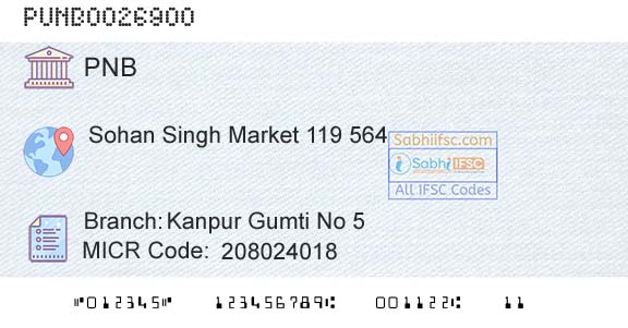Punjab National Bank Kanpur Gumti No 5Branch 