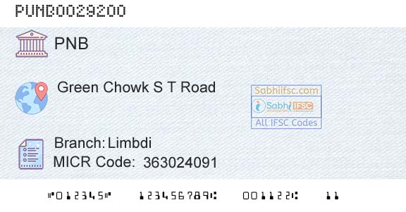 Punjab National Bank LimbdiBranch 