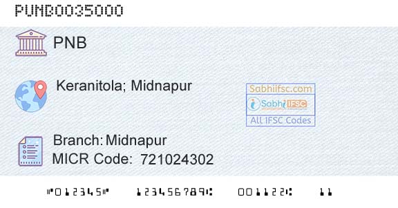 Punjab National Bank MidnapurBranch 