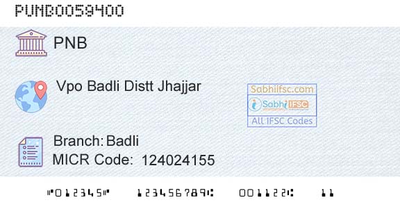 Punjab National Bank BadliBranch 