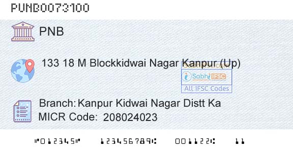 Punjab National Bank Kanpur Kidwai Nagar Distt KaBranch 