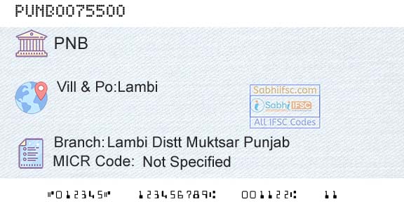 Punjab National Bank Lambi Distt Muktsar PunjabBranch 