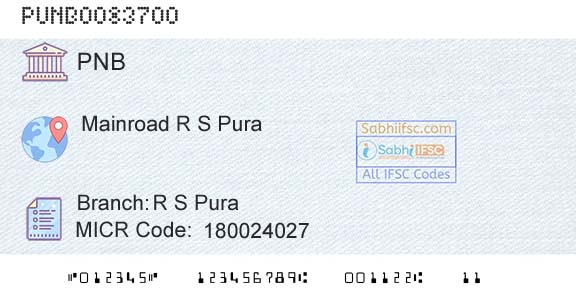 Punjab National Bank R S PuraBranch 