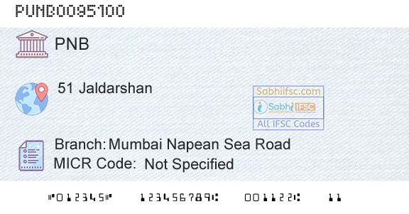 Punjab National Bank Mumbai Napean Sea Road Branch 