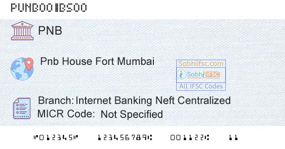 Punjab National Bank Internet Banking Neft CentralizedBranch 
