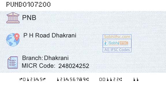 Punjab National Bank DhakraniBranch 