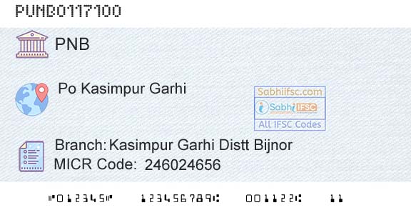 Punjab National Bank Kasimpur Garhi Distt BijnorBranch 