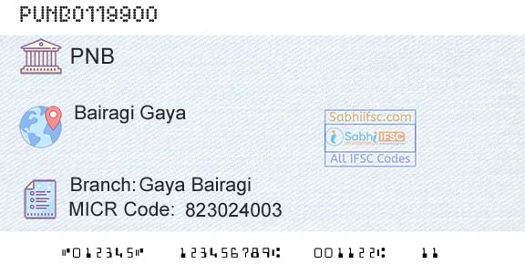 Punjab National Bank Gaya BairagiBranch 