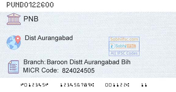 Punjab National Bank Baroon Distt Aurangabad BihBranch 