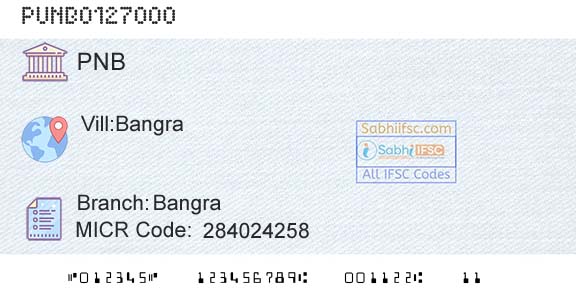 Punjab National Bank BangraBranch 