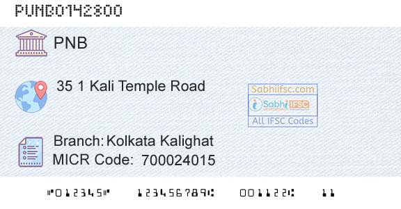 Punjab National Bank Kolkata KalighatBranch 