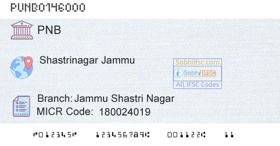 Punjab National Bank Jammu Shastri NagarBranch 