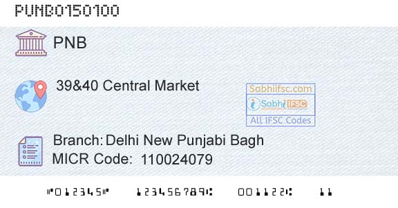 Punjab National Bank Delhi New Punjabi BaghBranch 