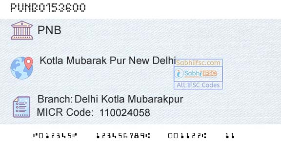 Punjab National Bank Delhi Kotla MubarakpurBranch 