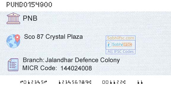 Punjab National Bank Jalandhar Defence Colony Branch 