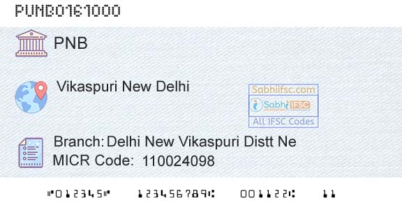 Punjab National Bank Delhi New Vikaspuri Distt NeBranch 