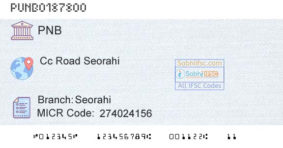 Punjab National Bank SeorahiBranch 