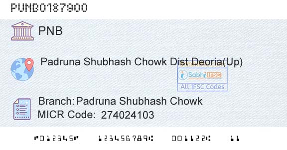 Punjab National Bank Padruna Shubhash Chowk Branch 