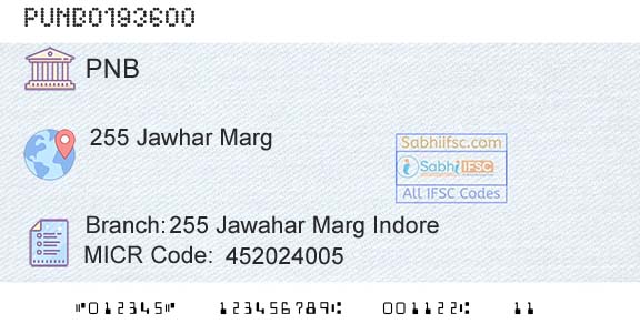 Punjab National Bank 255 Jawahar Marg IndoreBranch 