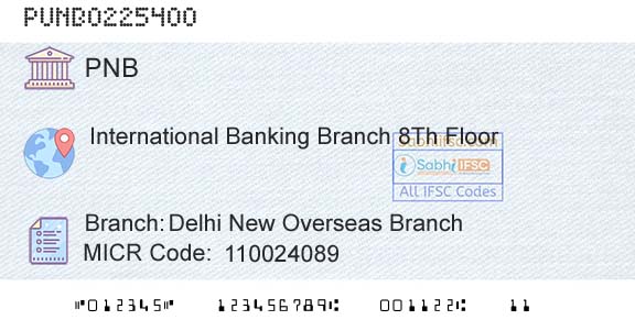 Punjab National Bank Delhi New Overseas Branch Branch 