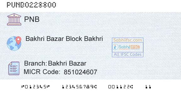 Punjab National Bank Bakhri BazarBranch 