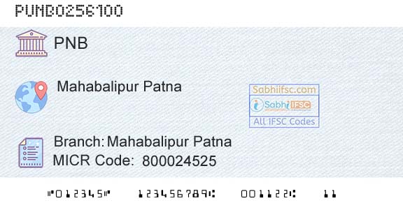 Punjab National Bank Mahabalipur PatnaBranch 