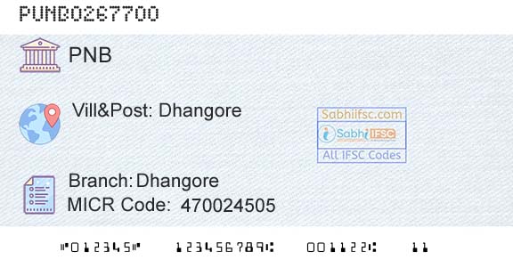 Punjab National Bank DhangoreBranch 