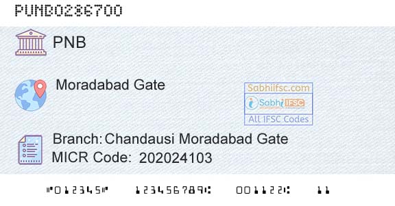 Punjab National Bank Chandausi Moradabad GateBranch 