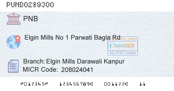 Punjab National Bank Elgin Mills Darawali Kanpur Branch 