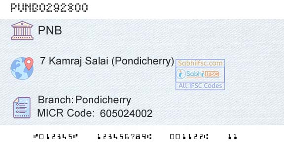 Punjab National Bank PondicherryBranch 