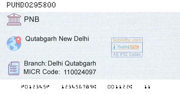 Punjab National Bank Delhi QutabgarhBranch 