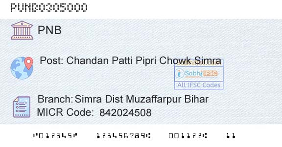 Punjab National Bank Simra Dist Muzaffarpur Bihar Branch 