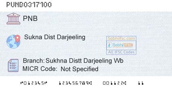 Punjab National Bank Sukhna Distt Darjeeling Wb Branch 