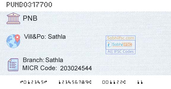 Punjab National Bank SathlaBranch 