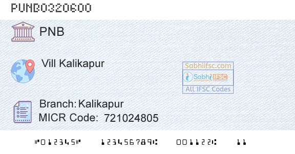 Punjab National Bank KalikapurBranch 