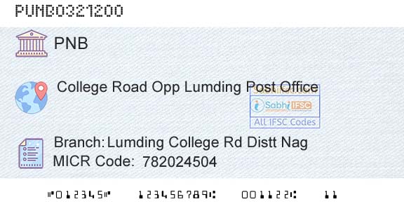 Punjab National Bank Lumding College Rd Distt NagBranch 