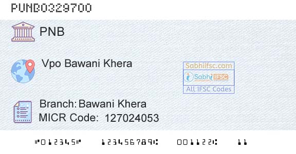 Punjab National Bank Bawani KheraBranch 