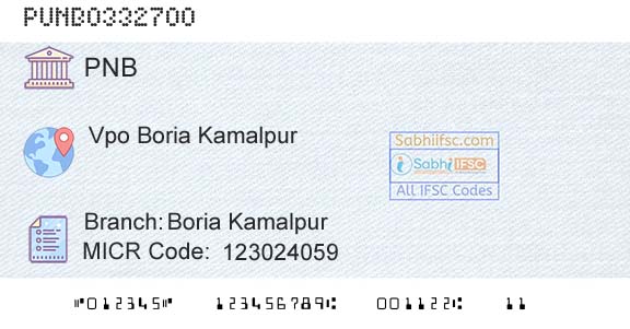 Punjab National Bank Boria KamalpurBranch 