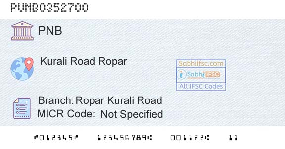 Punjab National Bank Ropar Kurali RoadBranch 