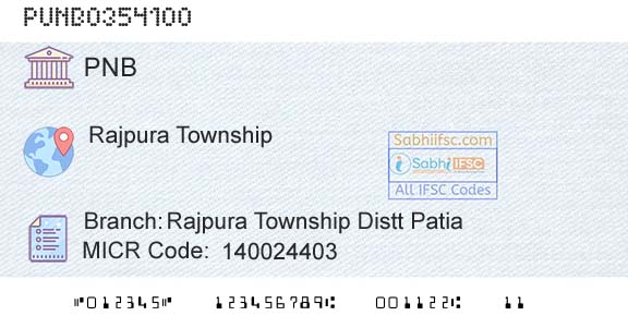 Punjab National Bank Rajpura Township Distt PatiaBranch 