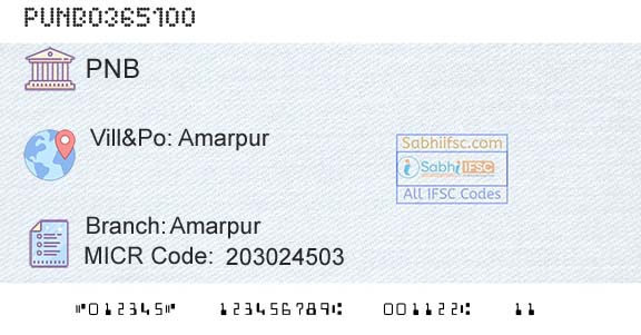 Punjab National Bank AmarpurBranch 